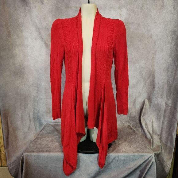 Cato Red Open Front Women's Sweater Size Small - Picture 2 of 5
